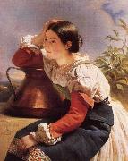 Franz Xaver Winterhalter Young Italian Girl by the Well oil painting on canvas